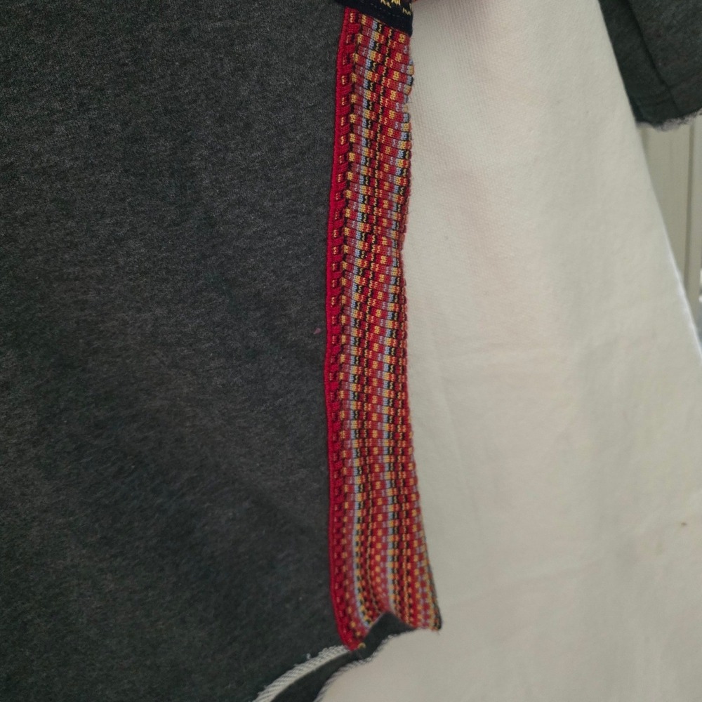 Natural Life Gray Knit Trim Oversize Sweatshirt S/M Cozy Loungewear Boho Top - Picture 8 of 11